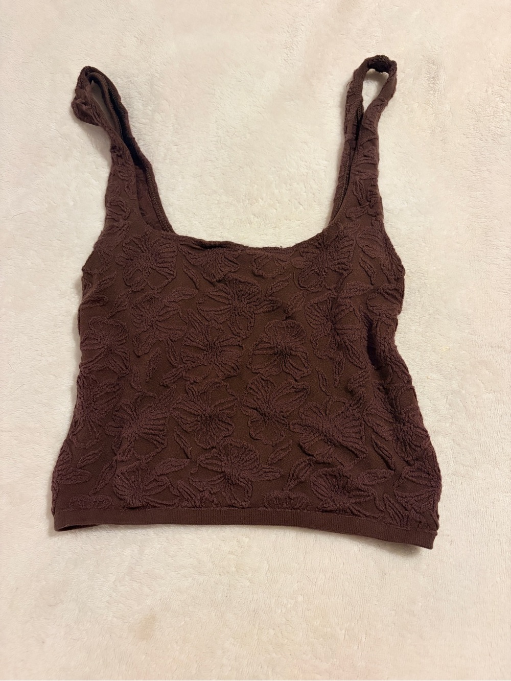 Anthropologie Chocolate Brown Floral Tank